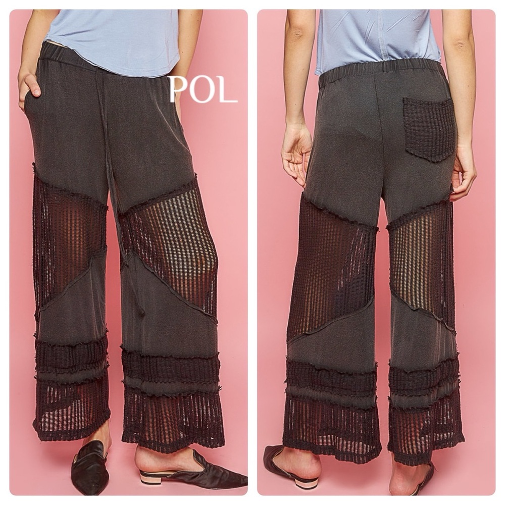 POL Black Wide Leg Pants
